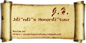 Jónás Honorátusz névjegykártya